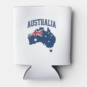 Australien Flagge Karte Vintage abgenutzt Grafik_1 Dosenkühler