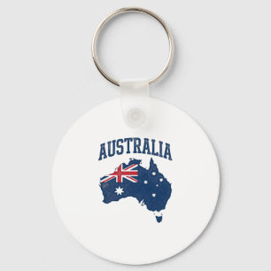 Australien Flagge Karte Vintage abgenutzt Grafik_1 Schlüsselanhänger