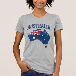 Australien Flagge Karte Vintage abgenutzt Grafik_1 T-Shirt