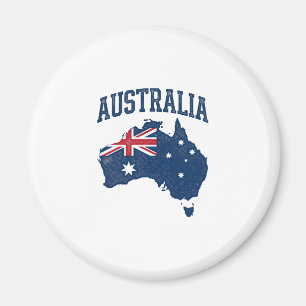 Australien-Flagge Karte Vintage-Distressed-Grafik_ Magnet
