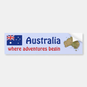 Australien-Flagge + Karten-Autoaufkleber Autoaufkleber