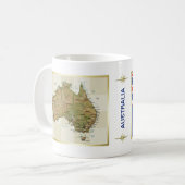 Australien-Flagge + Karten-Tasse Kaffeetasse (Vorderseite Links)