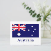 Australien Flagge mit Name Postkarte (Stehend Vorderseite)