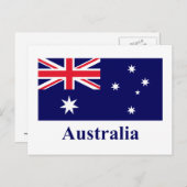 Australien Flagge mit Name Postkarte (Vorne/Hinten)