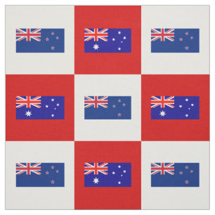 Australien-Flagge, Neuseeland-Flagge auf Rotem u. Stoff