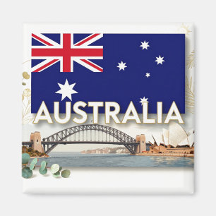 AUSTRALIEN Flagge Premium Küsten-Erbe Magnet