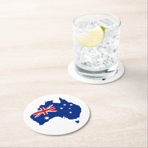 Australien-Flagge Runder Pappuntersetzer