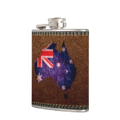 Australien - Flagge und Karte #2 Flachmann (Links)