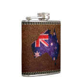 Australien - Flagge und Karte #2 Flachmann (Rechts)