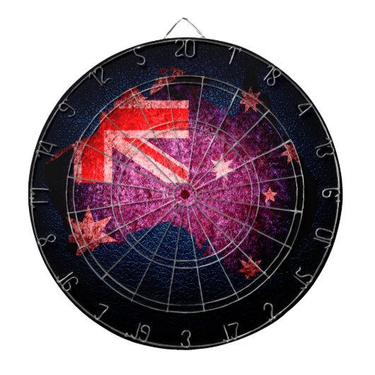 Australien Flagge und Karte #3 Dartscheibe (vorne)