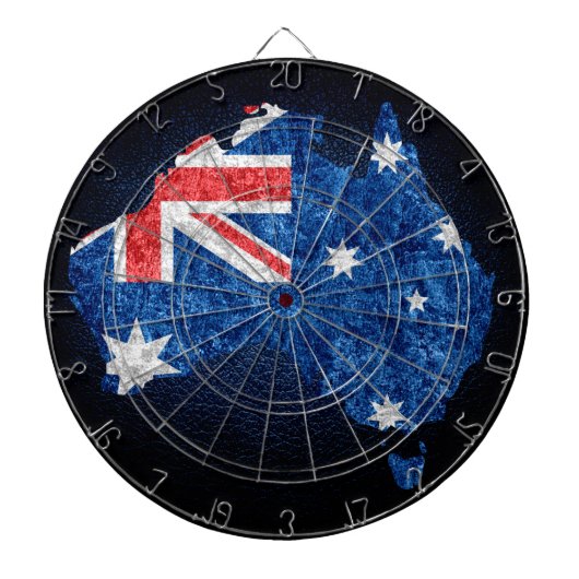 Australien Flagge und Karte Dartscheibe (vorne)