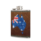 Australien-Flagge und Karte Flachmann (Links)