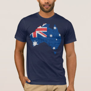 Australien-Flagge und Karte T-Shirt