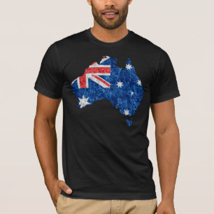 Australien-Flagge und Karte T-Shirt