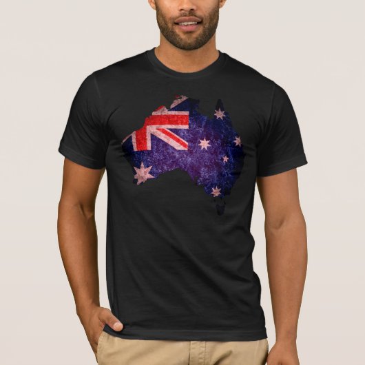 Australien - Flagge und Karten T-Shirt (Vorderseite)