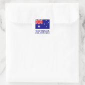 Australien - Flagge und Wort Runder Aufkleber (Tasche)