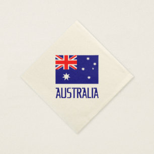 Australien-Flagge und Wort Serviette
