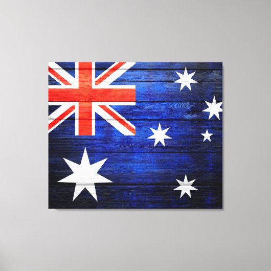Australien Flagge Vintages Holz Leinwanddruck (Vorderseite)