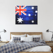 Australien Flagge Vintages Holz Leinwanddruck (Insitu (Schlafzimmer))