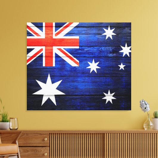 Australien Flagge Vintages Holz Leinwanddruck (Insitu (Wohnzimmer))