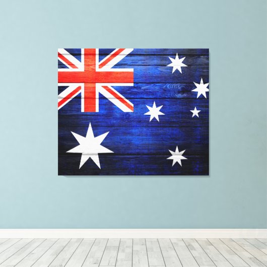 Australien Flagge Vintages Holz Leinwanddruck (Insitu (Holzboden))