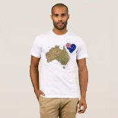 Australien-Flaggen-Herz und Karten-T - Shirt (Vorne ganz)