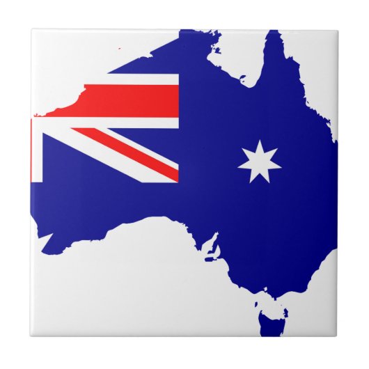 Australien-Flaggen-Karte Fliese (Vorderseite)