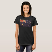 Australien Flaggen Vintages Design Frauen Schwarz T-Shirt (Vorne ganz)