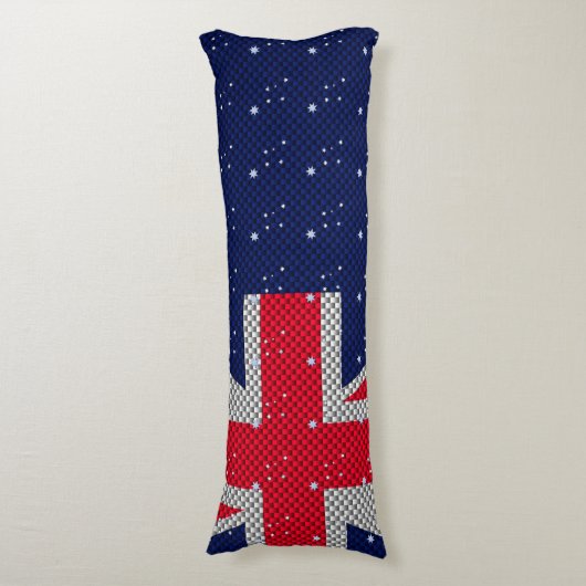 Australien Flaggendesign im Carbon Fibre Chrome-De Seitenschläferkissen (Vorderseite Vertikal)