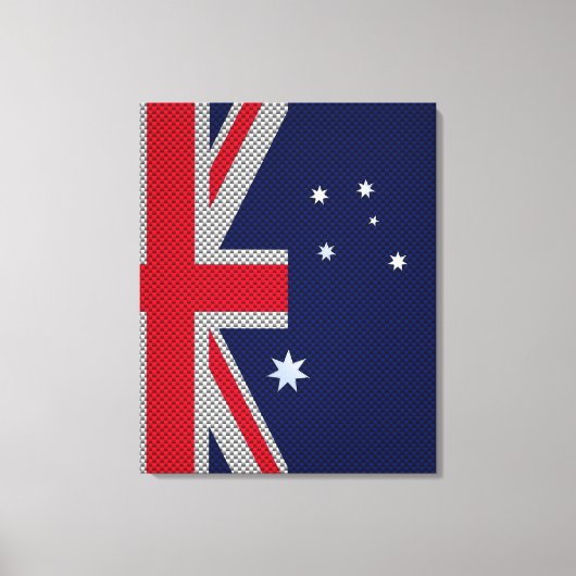 Australien Flaggendesign im Carbon Fibre Chrome St Leinwanddruck (Vorderseite)