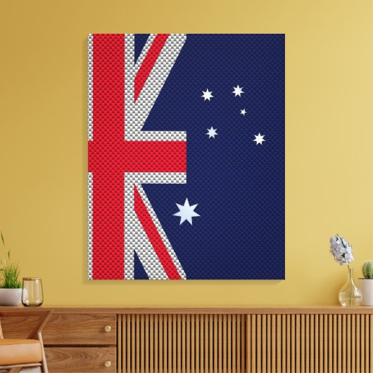 Australien Flaggendesign im Carbon Fibre Chrome St Leinwanddruck (Insitu (Wohnzimmer))