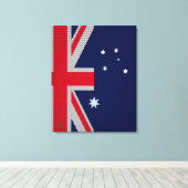 Australien Flaggendesign im Carbon Fibre Chrome St Leinwanddruck (Insitu (Holzboden))