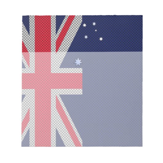 Australien Flaggendesign im Carbon Fibre Chrome St Notizblock (Vorderseite)