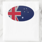 Australien Flaggendesign im Carbon Fibre Chrome St Ovaler Aufkleber (Tasche)
