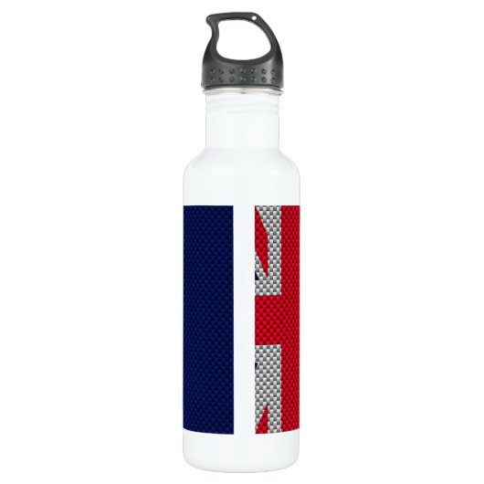 Australien Flaggendesign im Carbon Fibre Chrome St Trinkflasche (Rückseite)