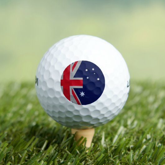 Australien Flaggendesign in Carbon Chrome Styles Golfball (Insitu T-Shirt)