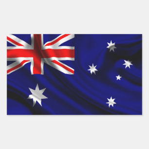 Australien Flaggengewebe Rechteckiger Aufkleber
