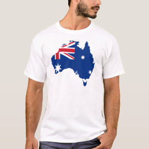 Australien-Flaggenkarte T-Shirt