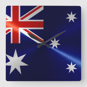 Australien Flaggenmetall Quadratische Wanduhr