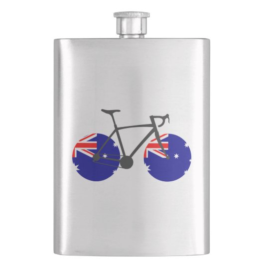 Australien Flaggenradfahren Flachmann (Vorderseite)