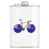 Australien Flaggenradfahren Flachmann (Vorderseite)