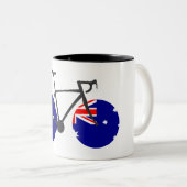 Australien Flaggenradfahren Zweifarbige Tasse (VorderseiteRechts)