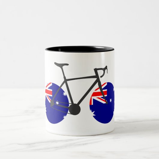 Australien Flaggenradfahren Zweifarbige Tasse (Mittel)