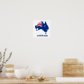 AUSTRALIEN FLAGKARTE POSTER (Küche)