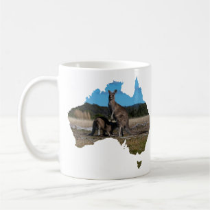 Australien Form Kangaroo mit Baby-Joey Coffee Tass Kaffeetasse