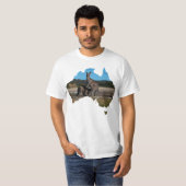 Australien Form Kangaroo und trinken Spaß T-Shirt (Vorne ganz)