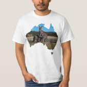 Australien Form Kangaroo und trinken Spaß T-Shirt (Vorderseite)