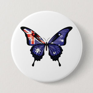 Australien Frack Butterfly Flag Aufkleber Button
