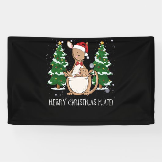 Australien Frohe Weihnachts Mate Kangaroo Banner (Horizontal)