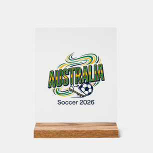 Australien Fußball 2026 Fußball Fett Land Typograf Acrylschild